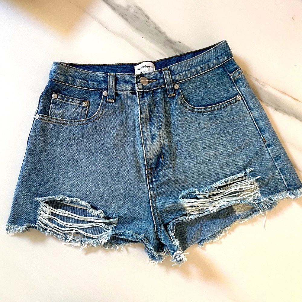 Superdown distress Jean Shorts